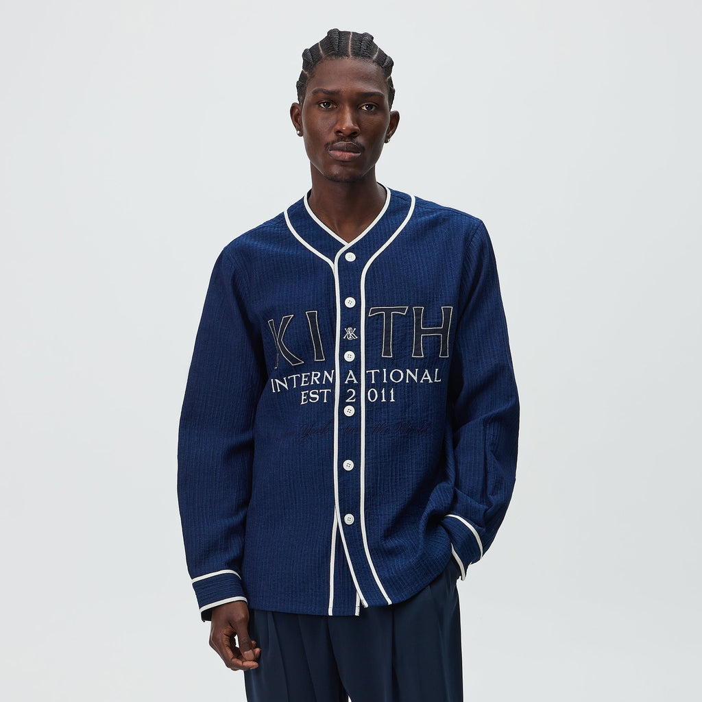 Kith Indigo Seersucker Daley Shirt - Dark Indigo