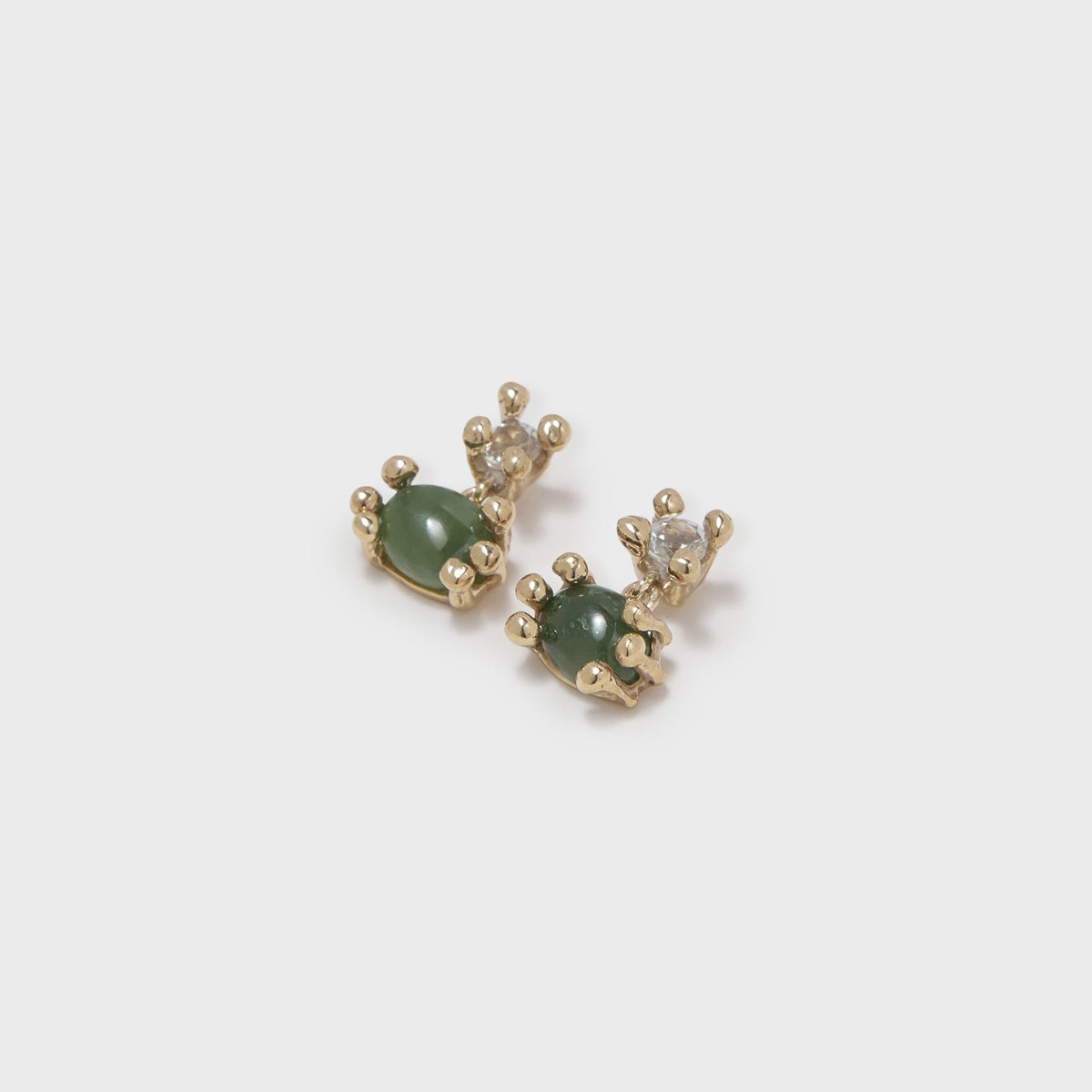 Faris Dotto Bug Drop Earrings - Gold / Jade