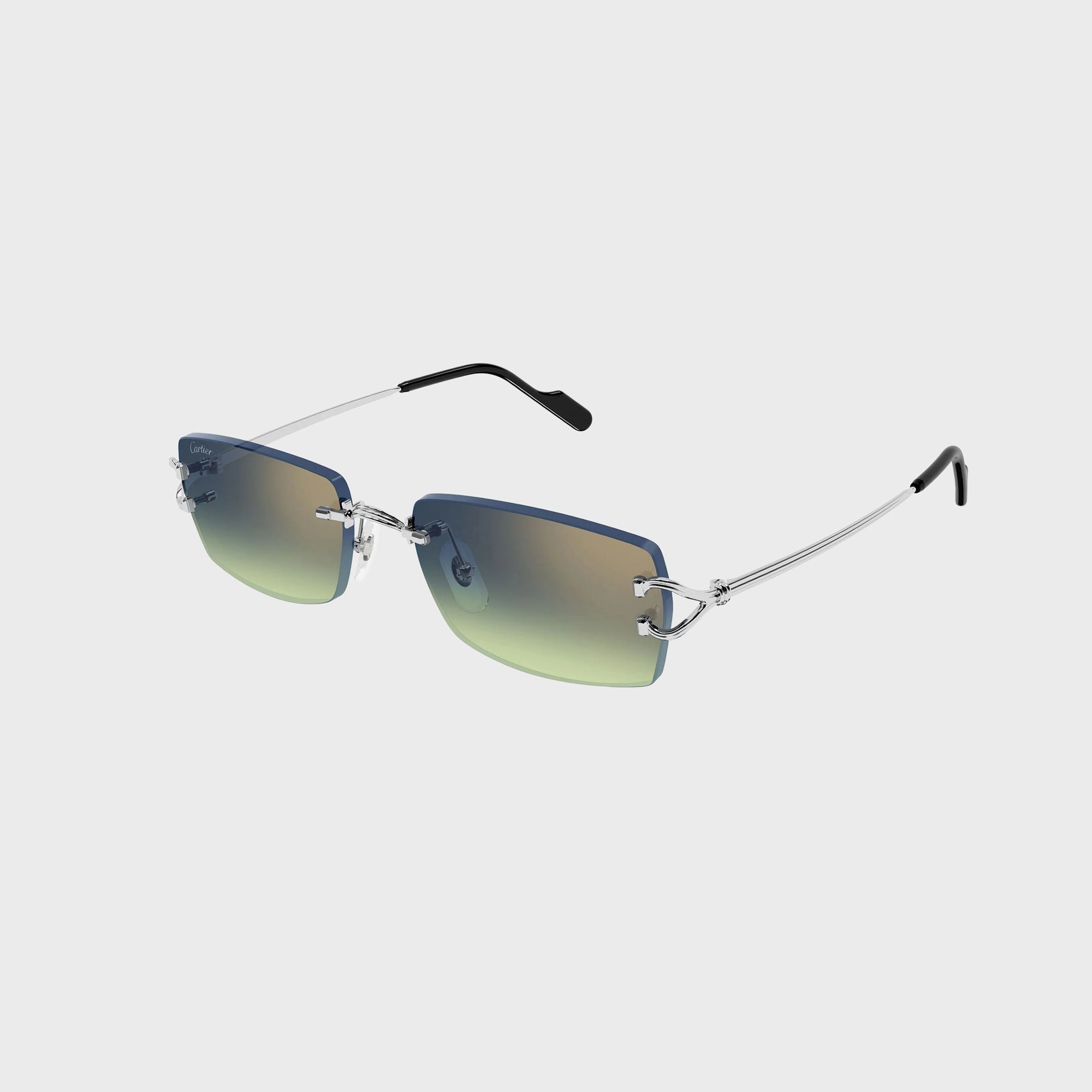 Cartier Decor C Sunglasses - Silver / Blue