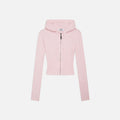 Frankies Bikinis Aimee Cable Knit Hoodie - Rose Quartz
