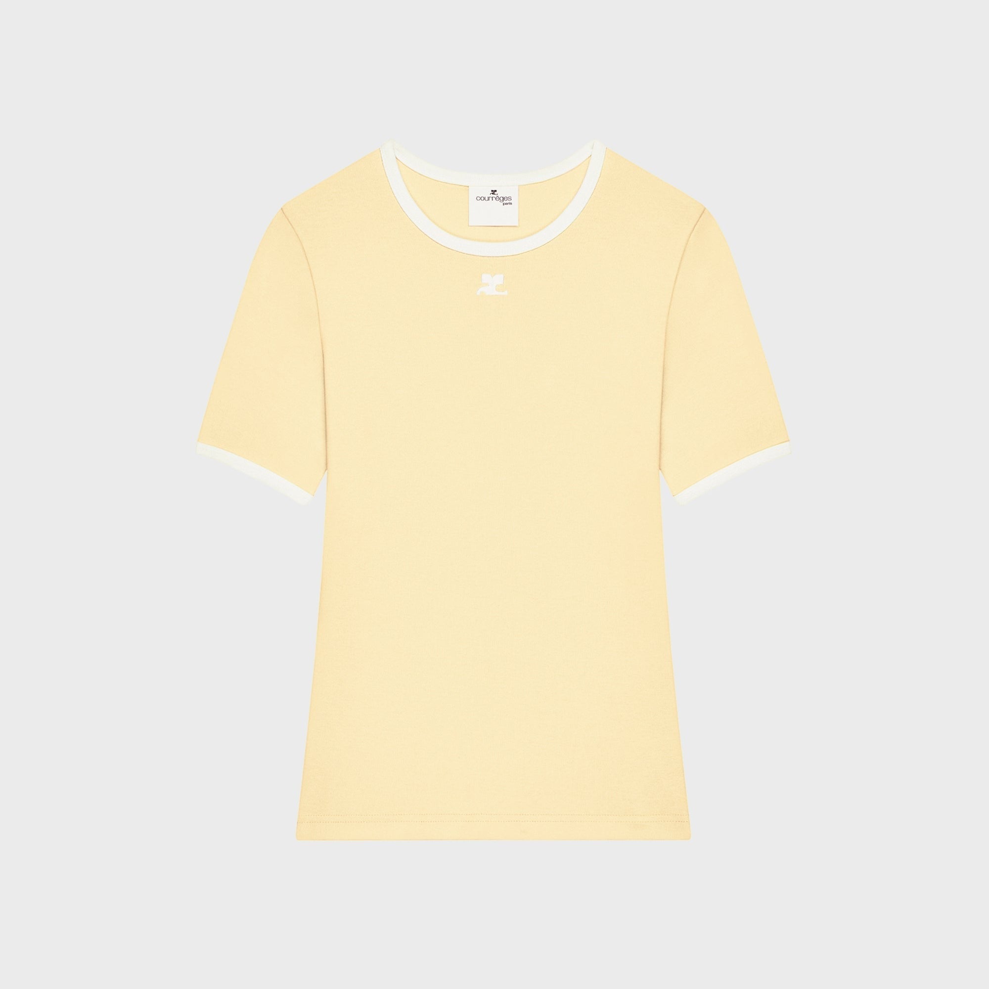 Courrèges Signature Contrast Tee - Jaune Clair