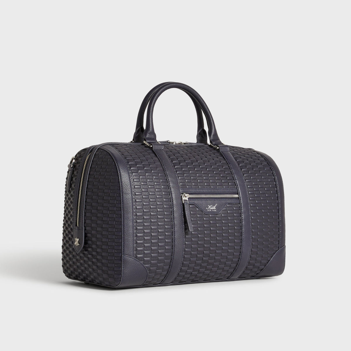 Kith Monogram Tumbled Leather Traveler K40 Duffle Bag - Ink