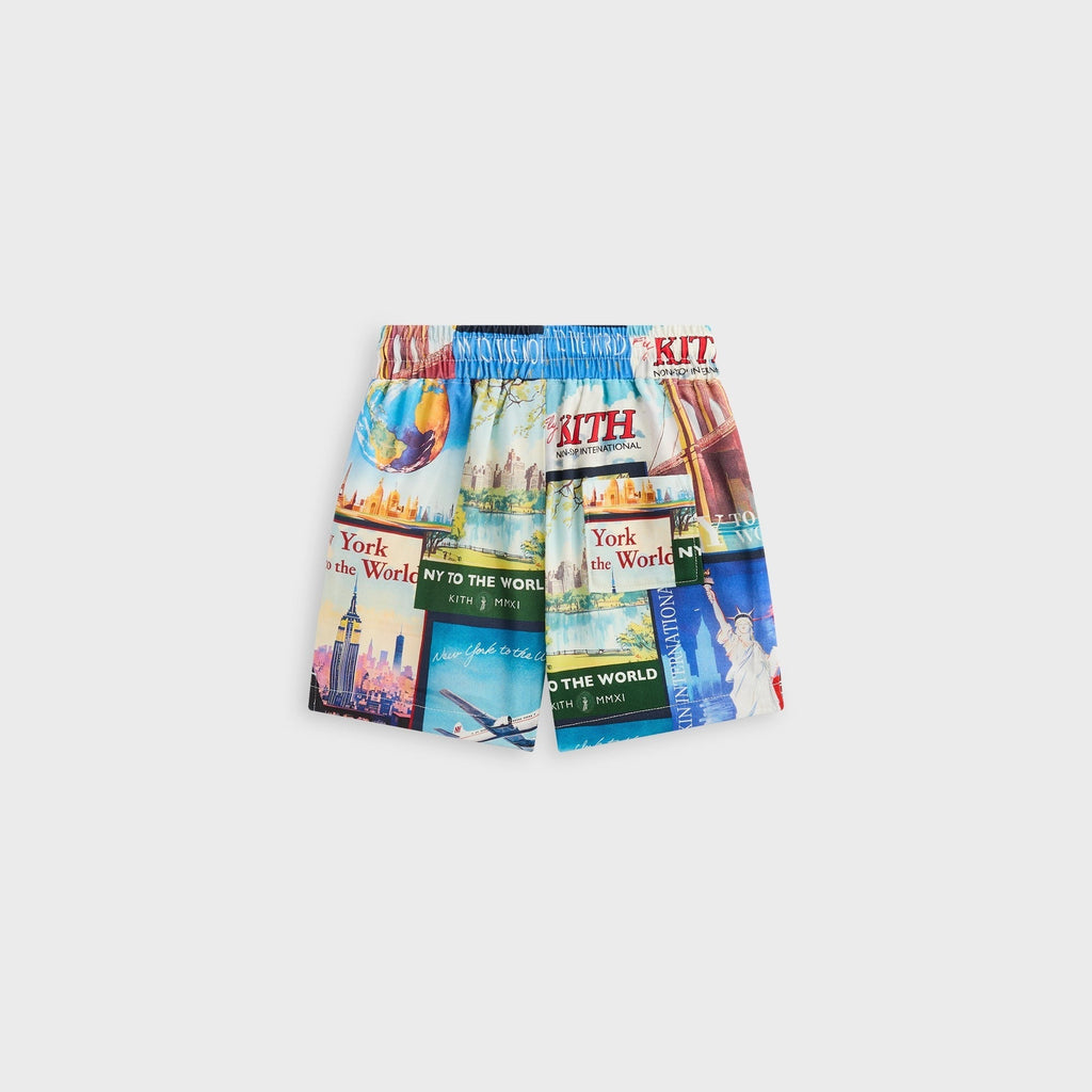 Kith Kids World Travel Printed Thompson Camp Short - Nocturnal