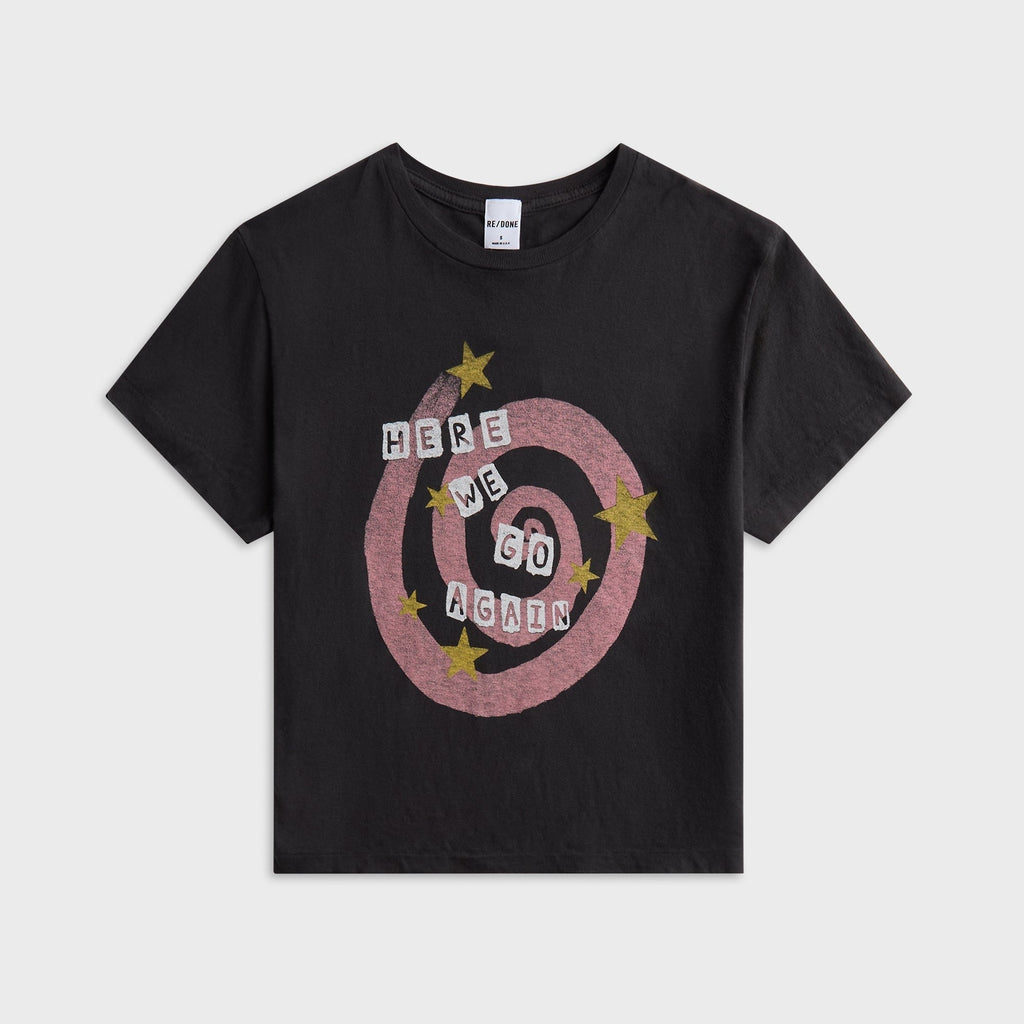 ReDone 50s Boxy Swirl Tee - Washed Black