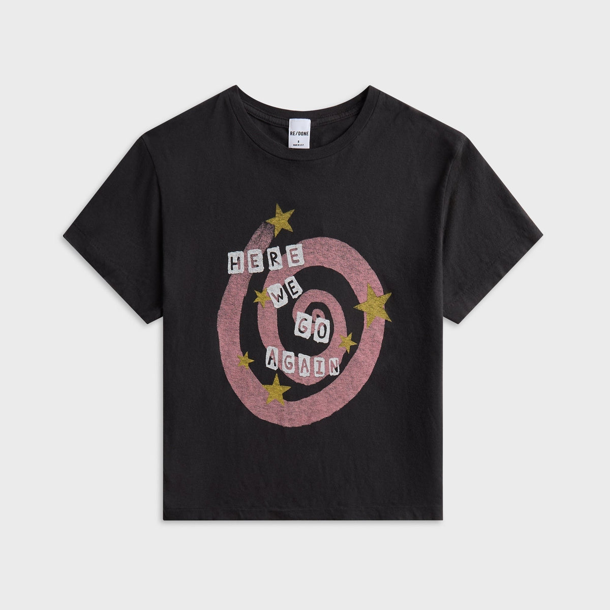 ReDone 50s Boxy Swirl Tee - Washed Black