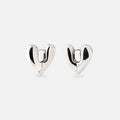 Annika Inez Large Heart Hoops - Silver