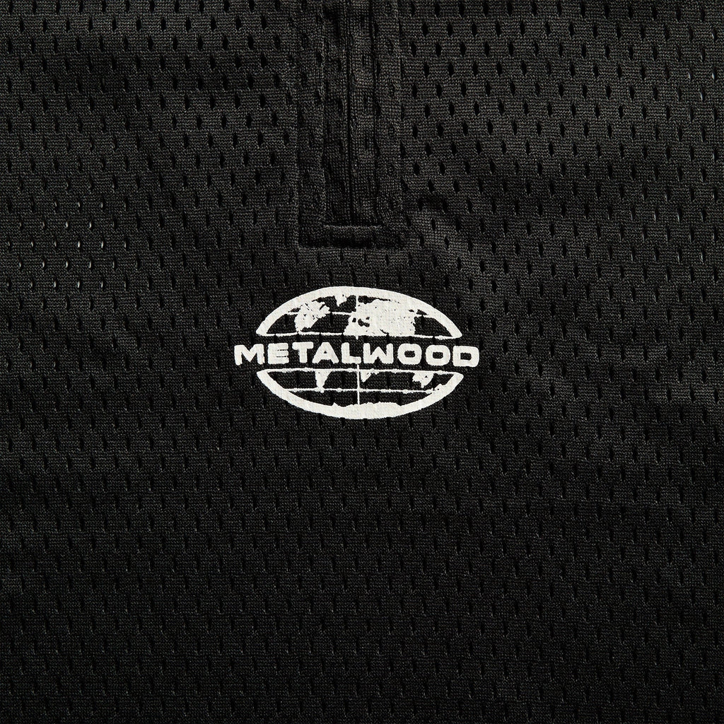 Metalwood Quarter Zip Jersey Polo - Black