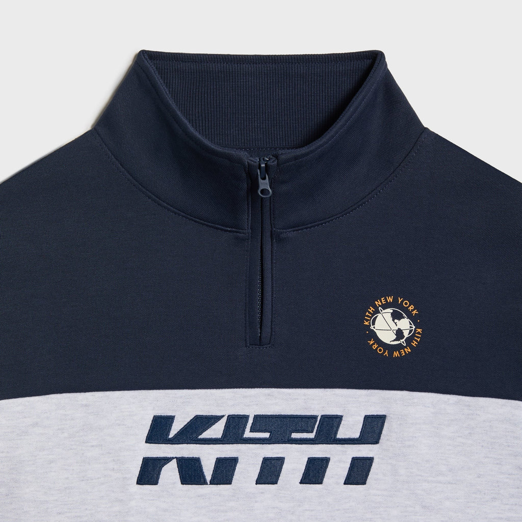Kith Kids Logo Blocked Hunter Quarter Zip - Nocturnal - PH