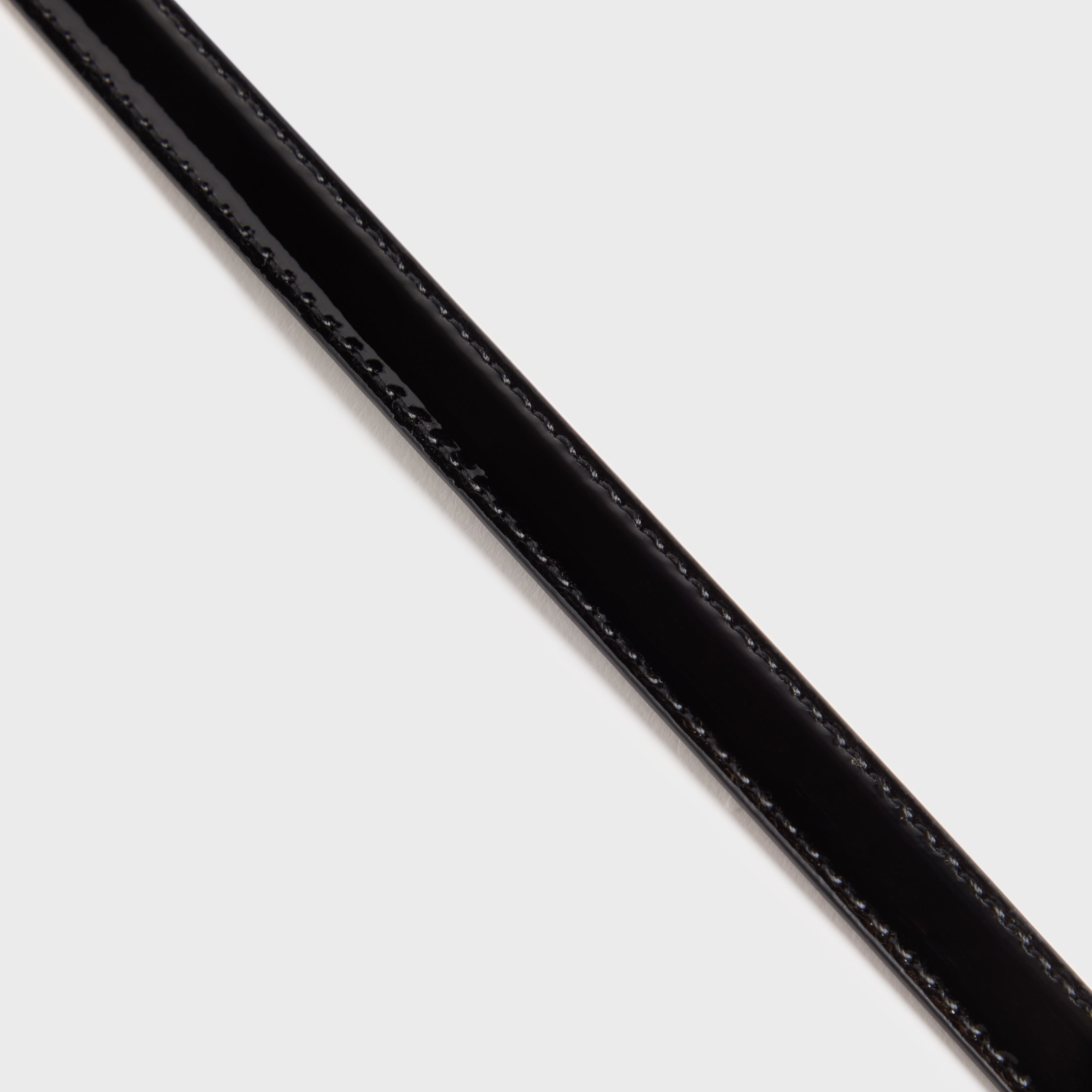 Black Suede Studio Slanted Belt - Black / Gold