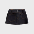 Veneda Carter Low Rise Micro Mini Skirt - Denim