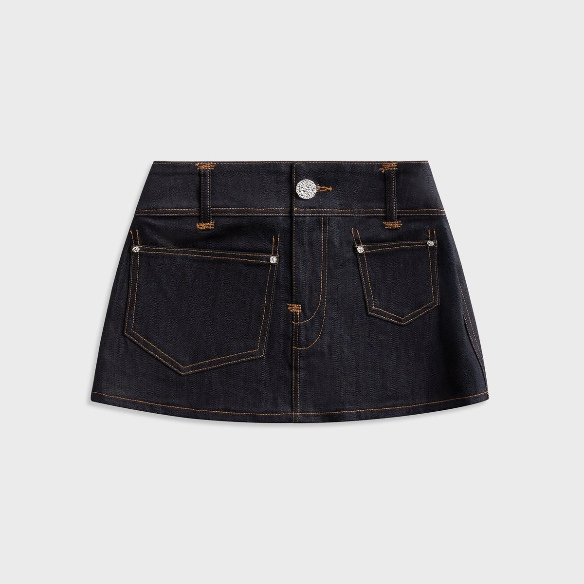 Veneda Carter Low Rise Micro Mini Skirt - Denim
