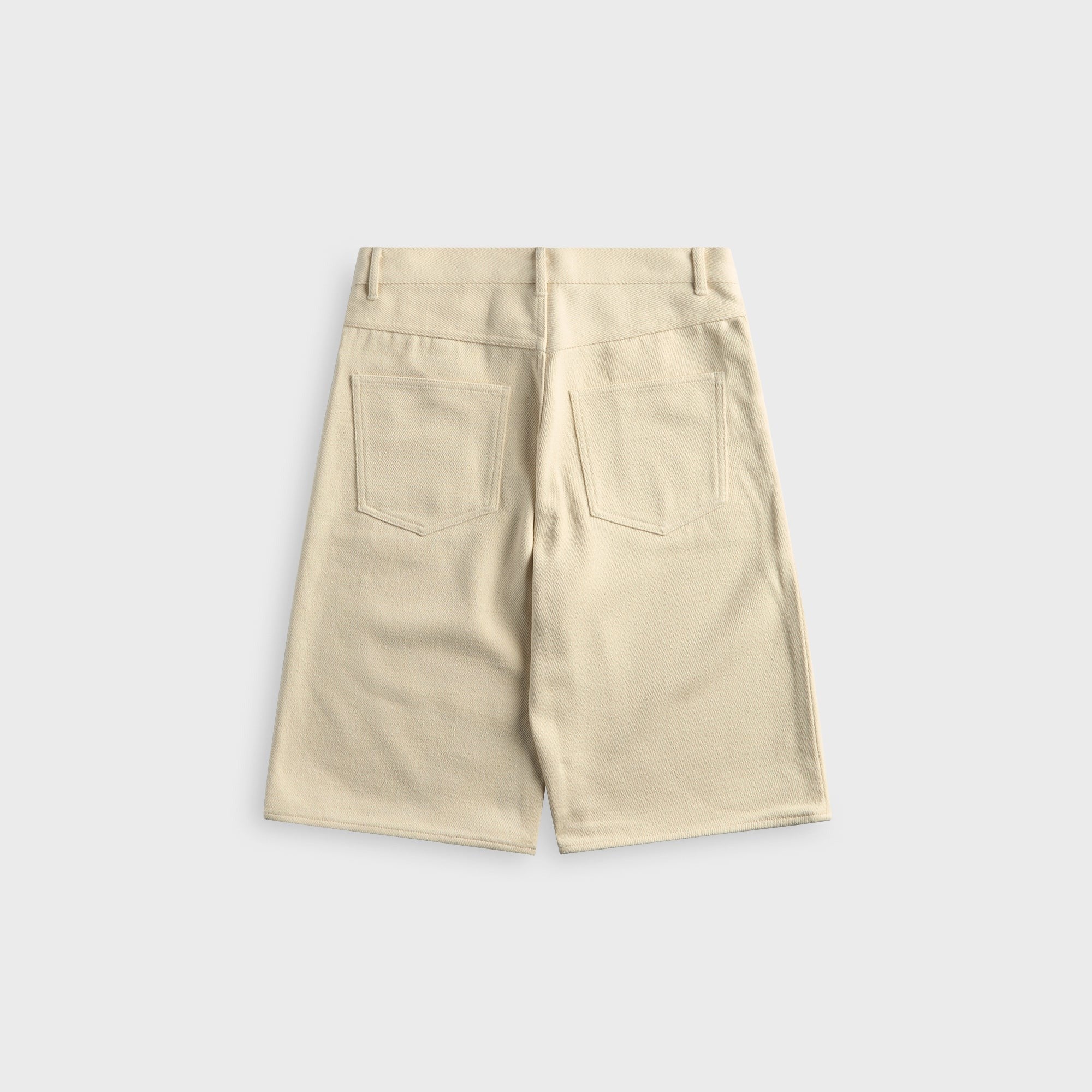 Auralee Silk Denim Wide Short - Ivory / White