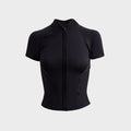 Hyein Seo Slashed Zip Top - Black