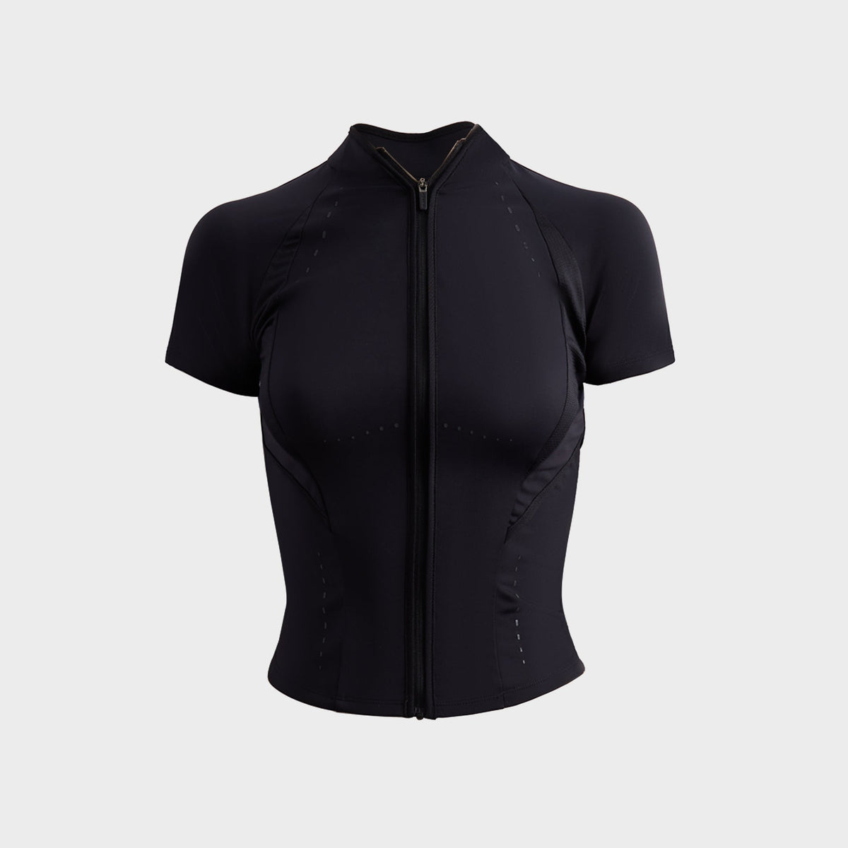 Hyein Seo Slashed Zip Top - Black