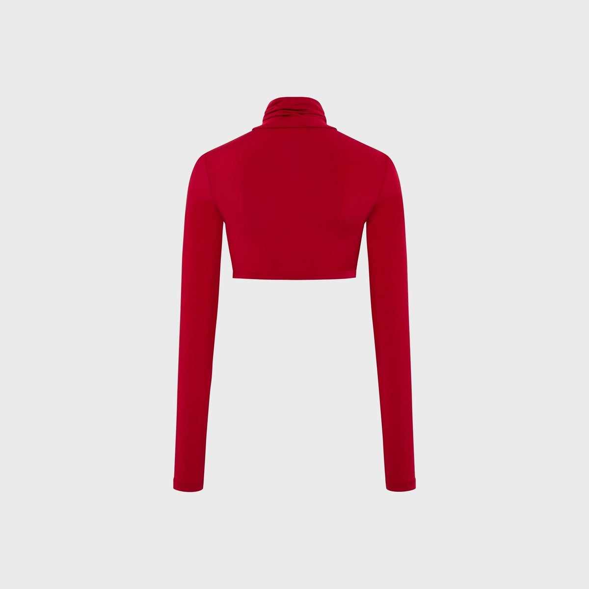 Siedres Georgie Long Sleeve Cropped Turtleneck Top - Red