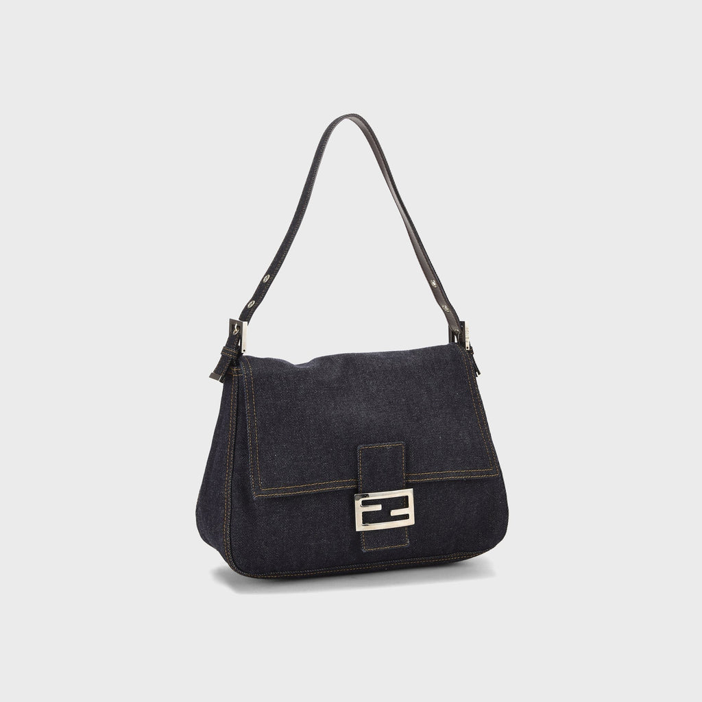 WGACA Fendi Denim Mama Baguette Bag - Blue