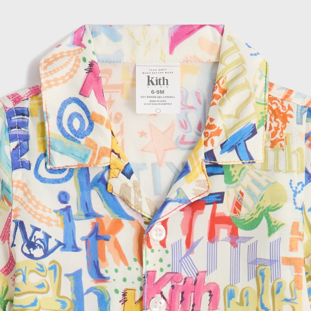 Kith Baby Sketched Monogram Thompson Camp Shirt - Silk