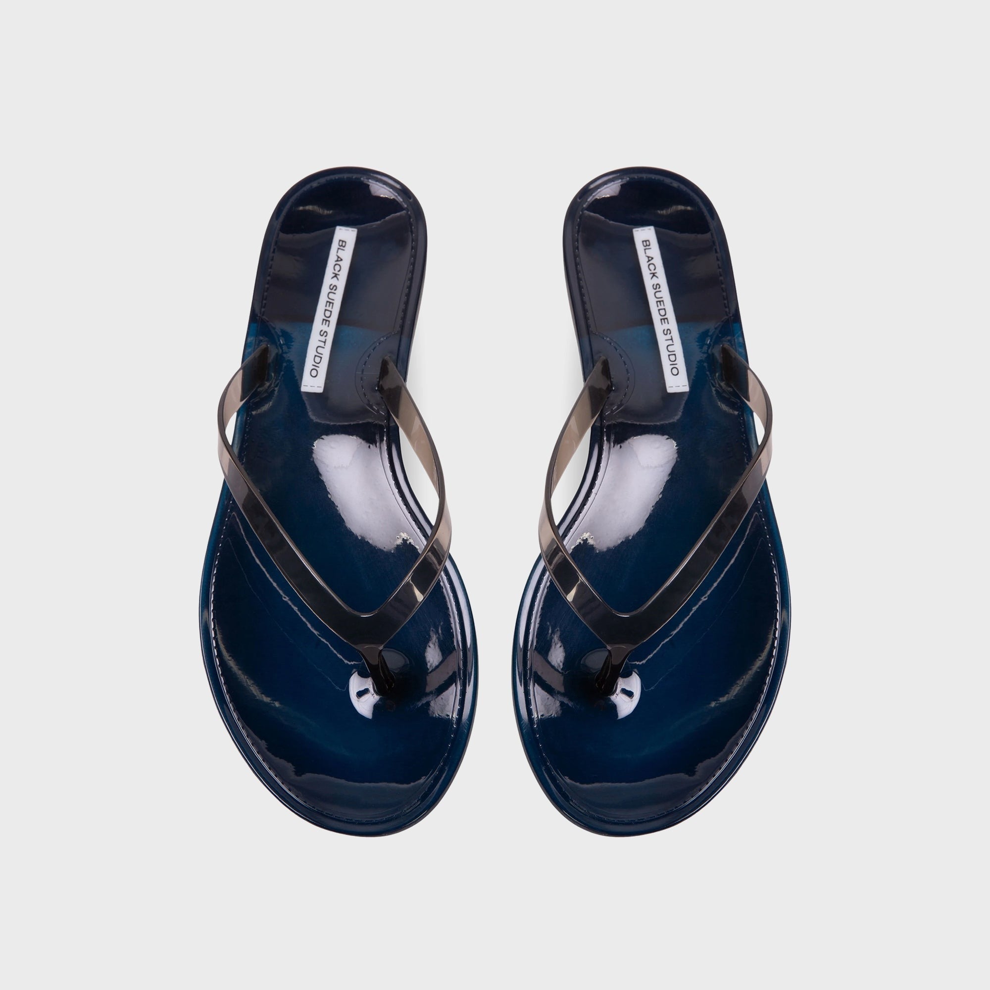 Black Suede Studio Crystal Sandal - Navy / Black PVC