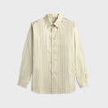 Auralee Cotton Silk Stripe Double Cuff Shirt - White