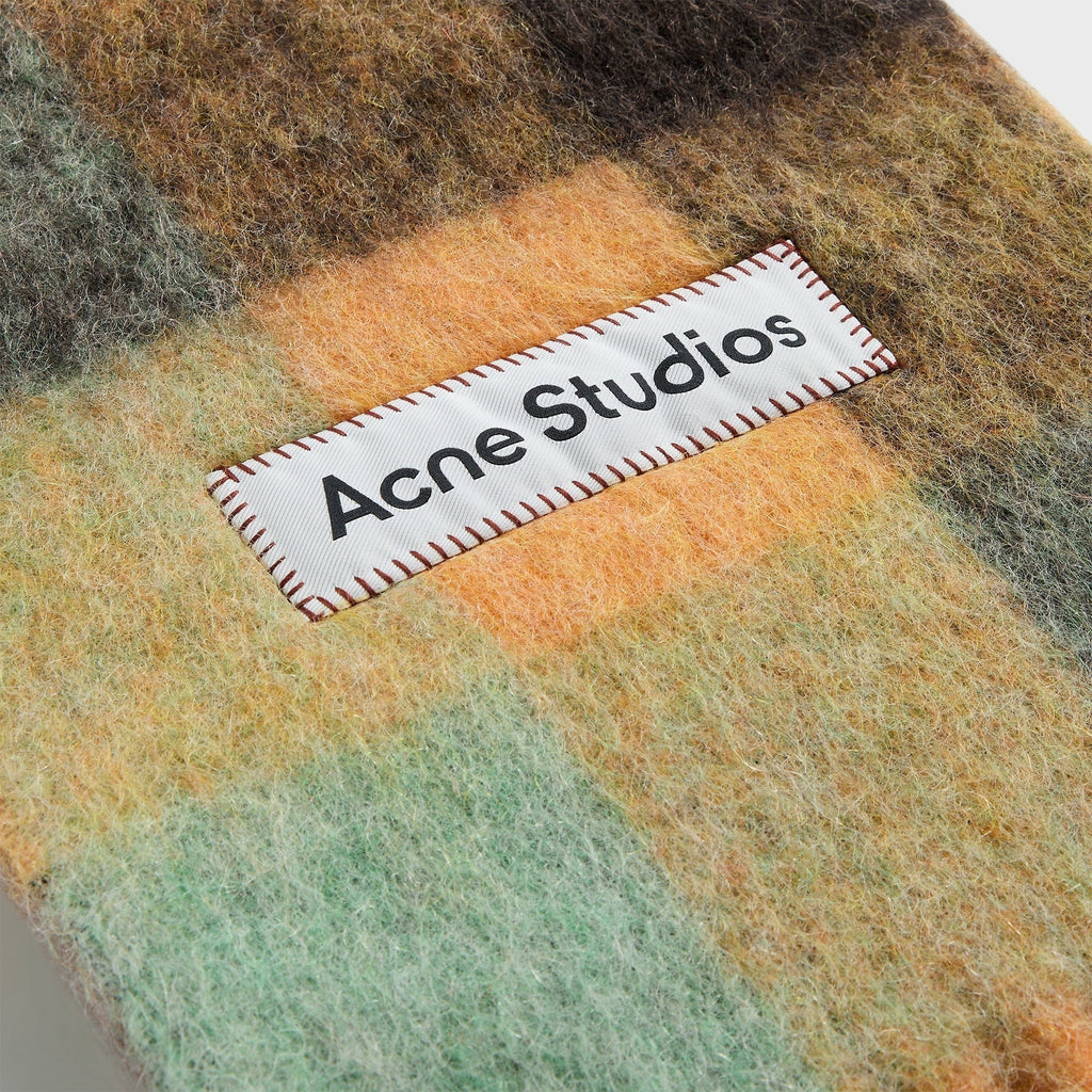 Acne Studios Vally Scarf - Taupe / Chestnut Brown / Yellow Green