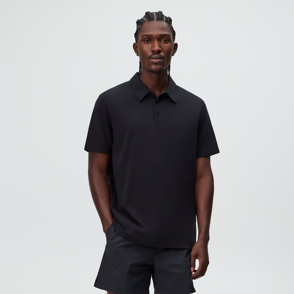 &Kin Soft Modal Blend Heathrow Polo - Black