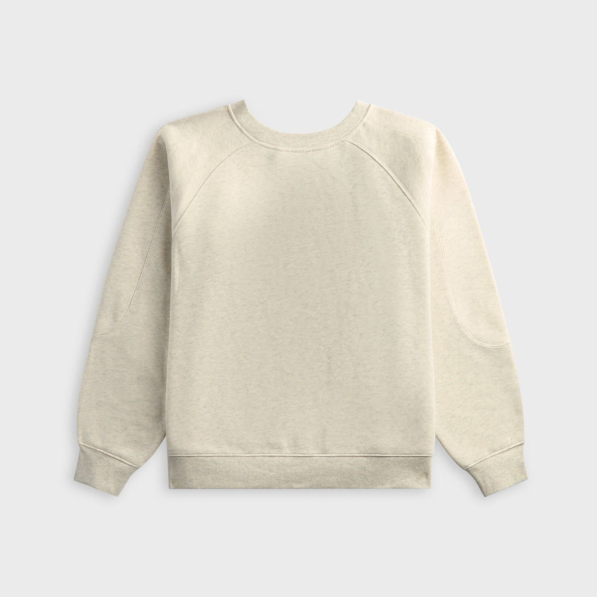 Metalwood Plaid Oval Logo Raglan Crewneck Sweatshirt - Heather Grey