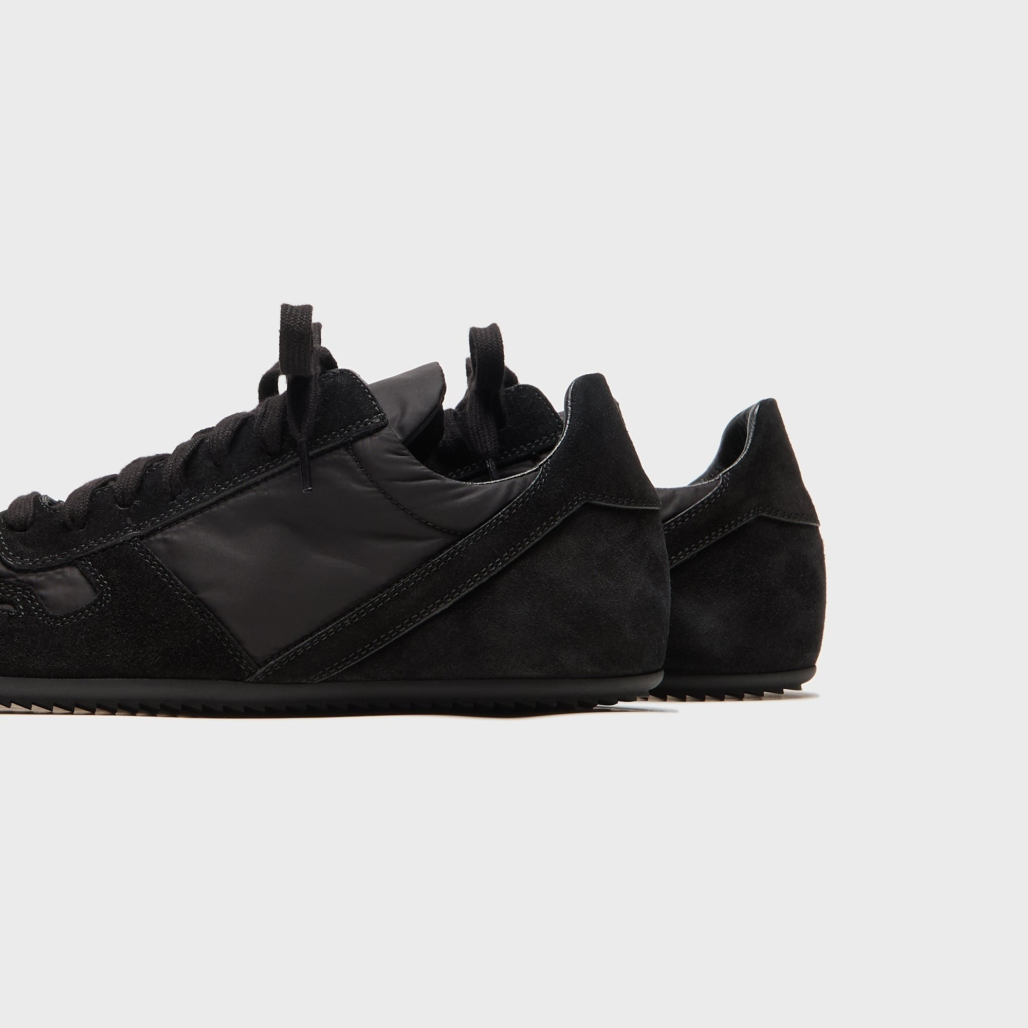 Rick Owens Minimal Suede Trimmed Sneaks - Black / Black / Black