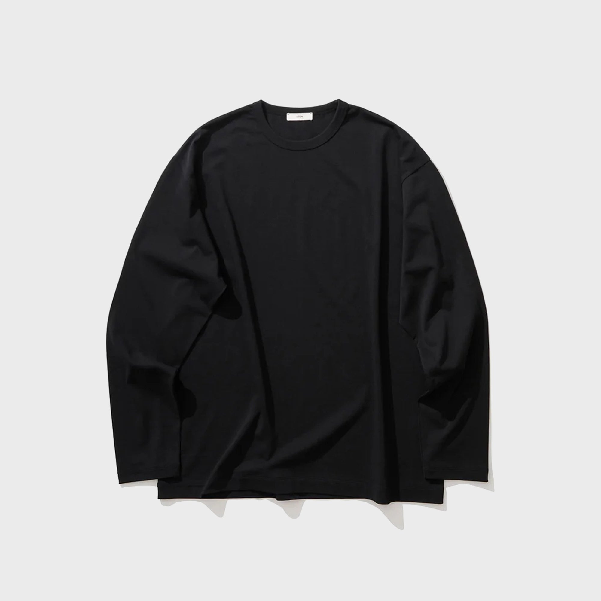 ATON Dry Cotton Jersey Standard Long Sleeve Tee - Black