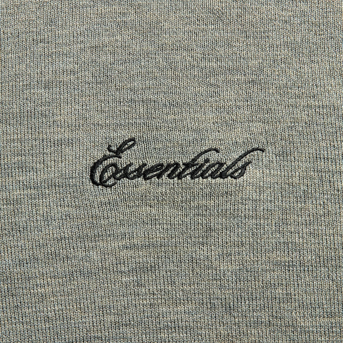 Essentials Signature 3/4 Sleeve 90s Knit Polo - Concrete Heather