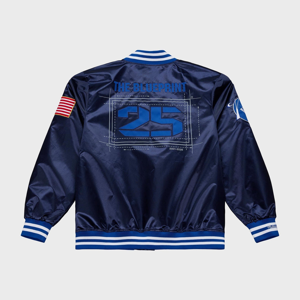 Mitchell & Ness x Jay-Z The Blueprint x New York Yankees Satin Full-Snap Jacket - Navy