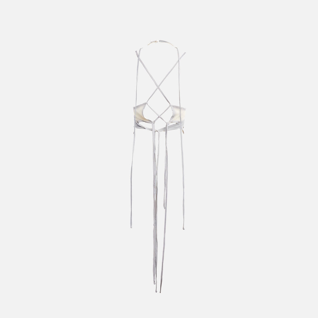Hyein Seo Layered Halter Top - Light Grey / Ivory