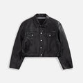 Alexander Wang Jean Jacket with Leather Belt and Branded Label - Black