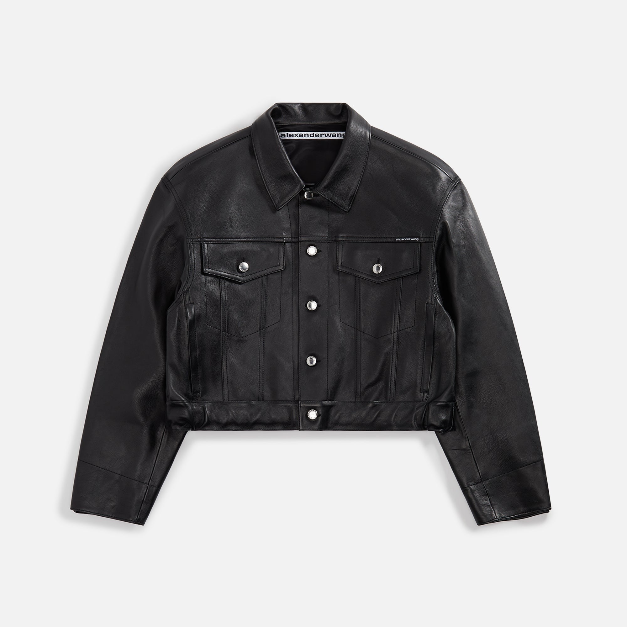 Alexander Wang Jean Jacket with Leather Belt and Branded Label - Black