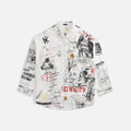 R13 Drop Neck Shirt - Doodles On White