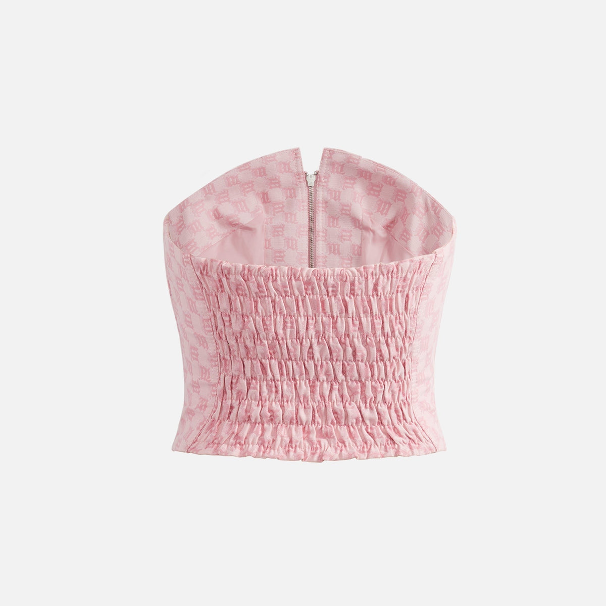 MISBHV Jacquard Canvas Monogram Corset Top - Bubblegum