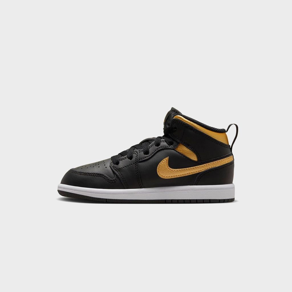 Jordan PS Air Jordan 1 Mid - Black / White / Metallic Gold