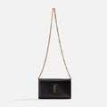 Saint Laurent YSL Tricolor Hardware Chain Wallet - Nero