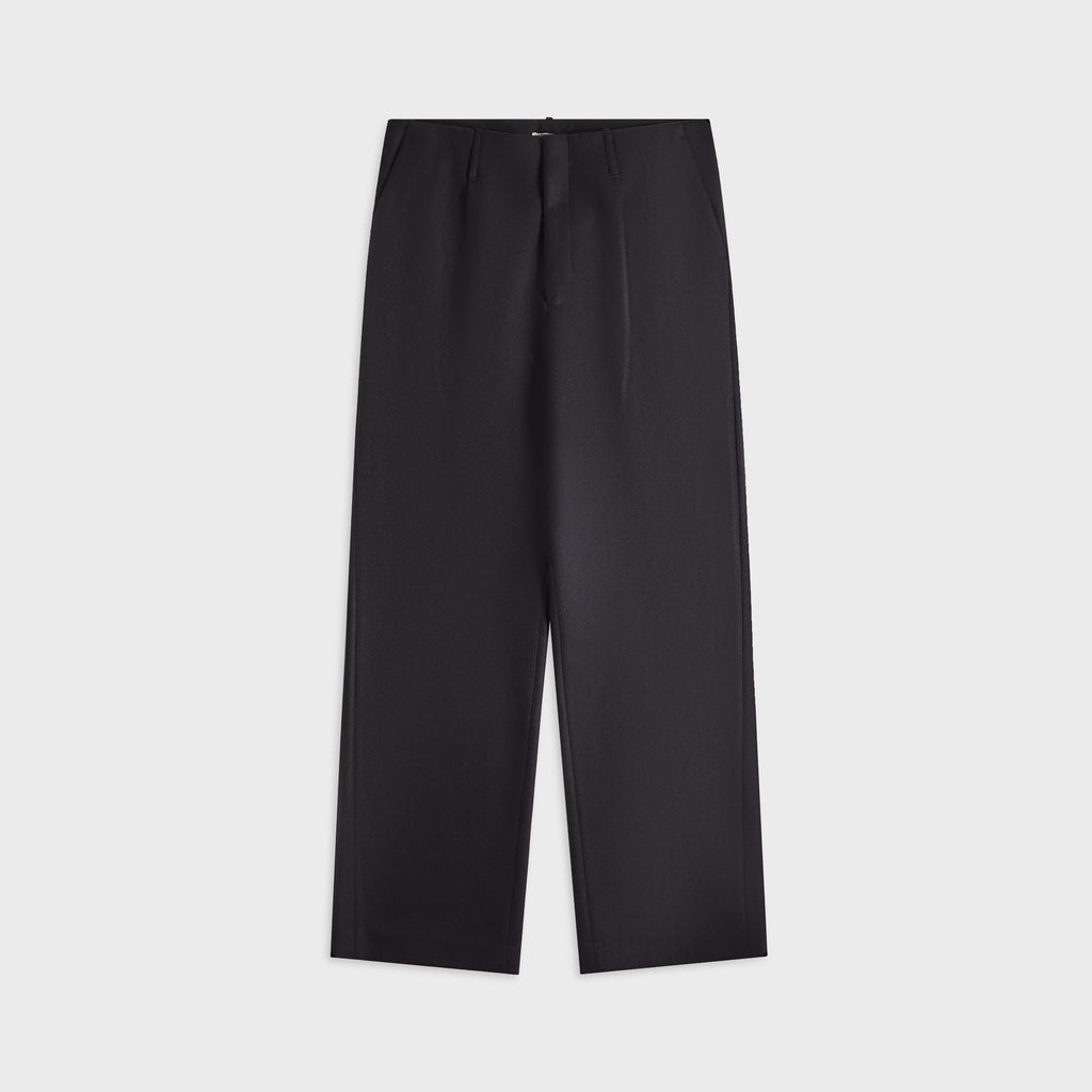 Auralee Light Melton One-Tuck Slacks - Dark Charcoal