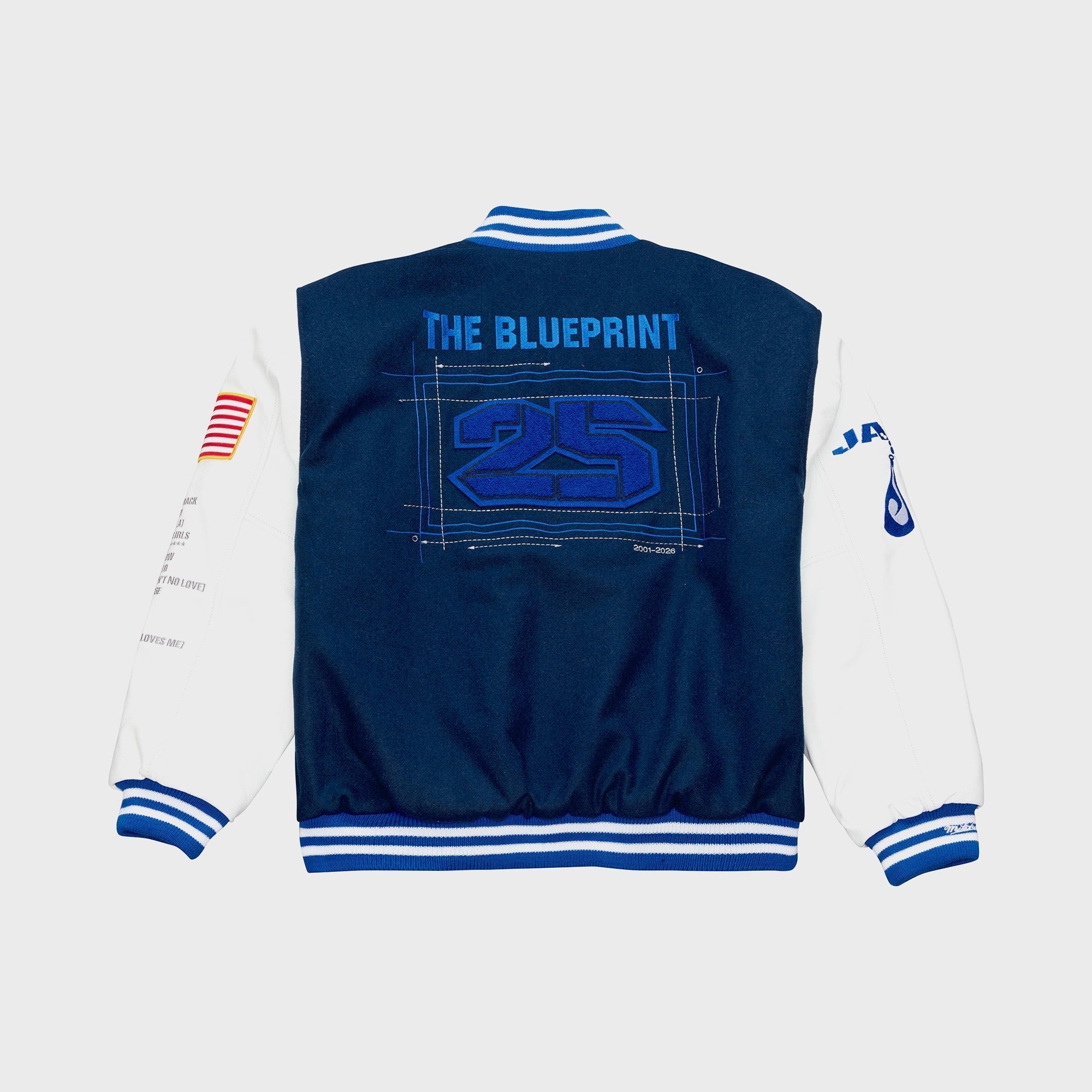 Mitchell & Ness x Jay-Z The Blueprint x New York Yankees Varsity Full-Snap Jacket - Blue / White