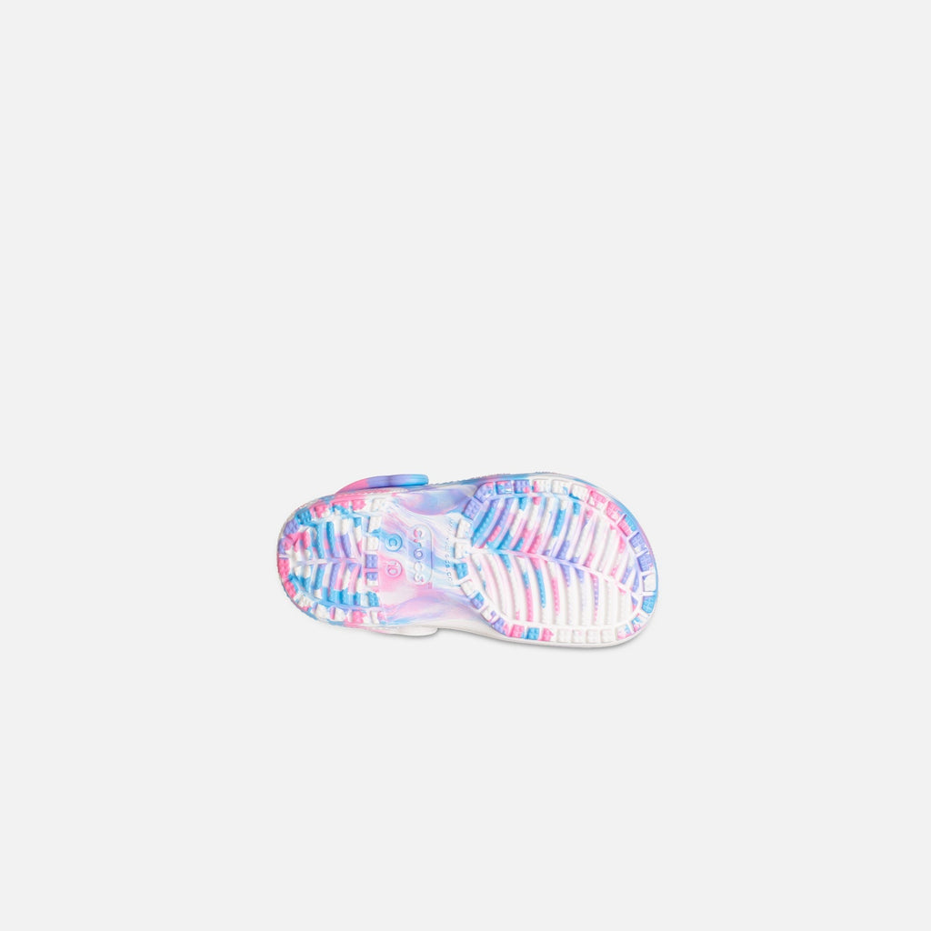 Crocs Kids Classic Marbled Clog - White / Pink