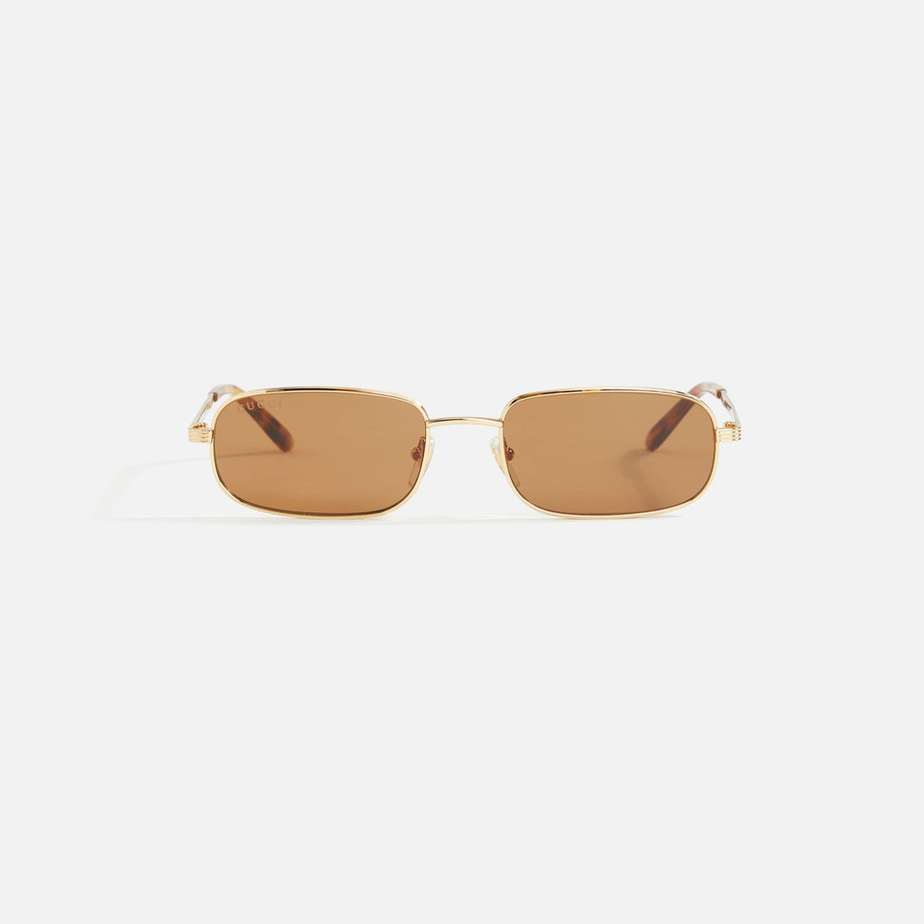 Gucci XL Metal Sunglass - Brown / Gold