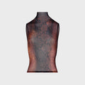 Jean Paul Gaultier Mesh High Neck Tank Top - Printed Python