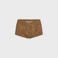 Frankies Bikinis Paulina Cotton Ribbed Short - Vintage Cheetah