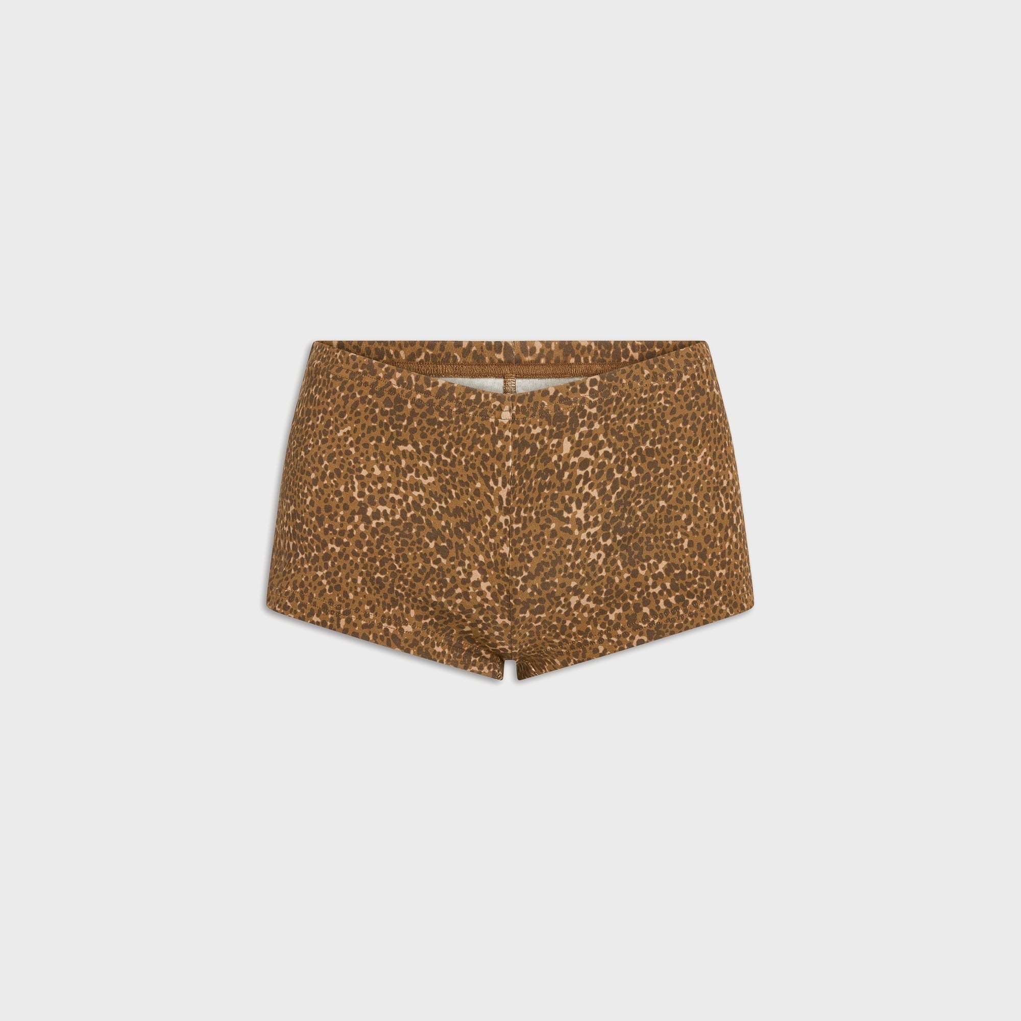Frankies Bikinis Paulina Cotton Ribbed Short - Vintage Cheetah
