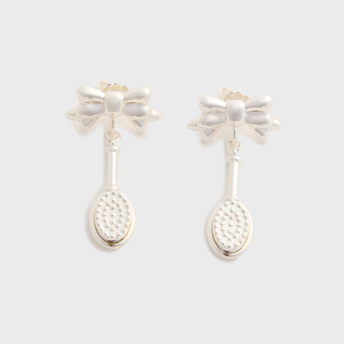 Sandy Liang Hairbrush Earrings - Silver