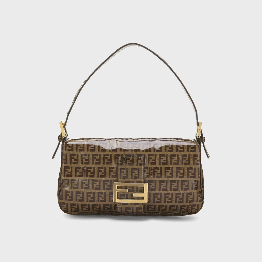 WGACA Fendi Vinyl Baguette Bag - Brown