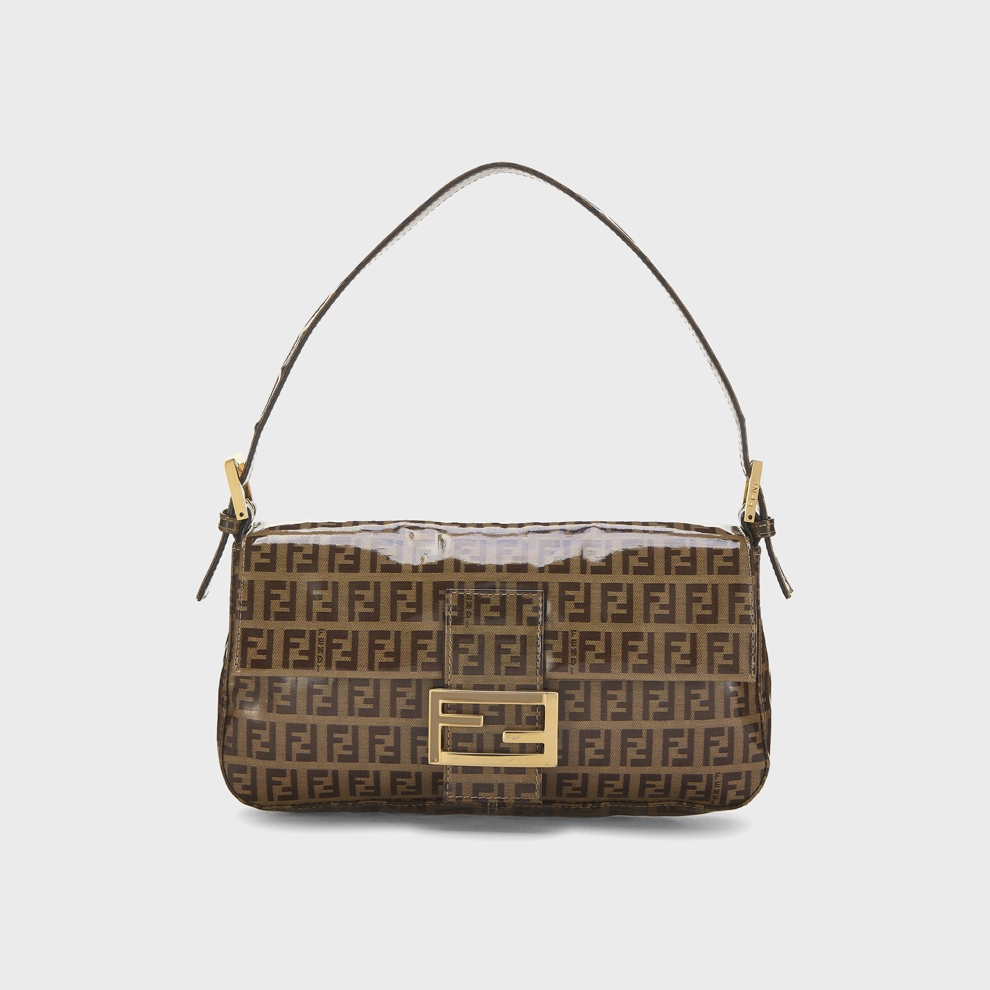 WGACA Fendi Vinyl Baguette Bag - Brown