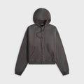 Auralee Product Dyed Pima Light Sweat Zip Parka - Ink Black