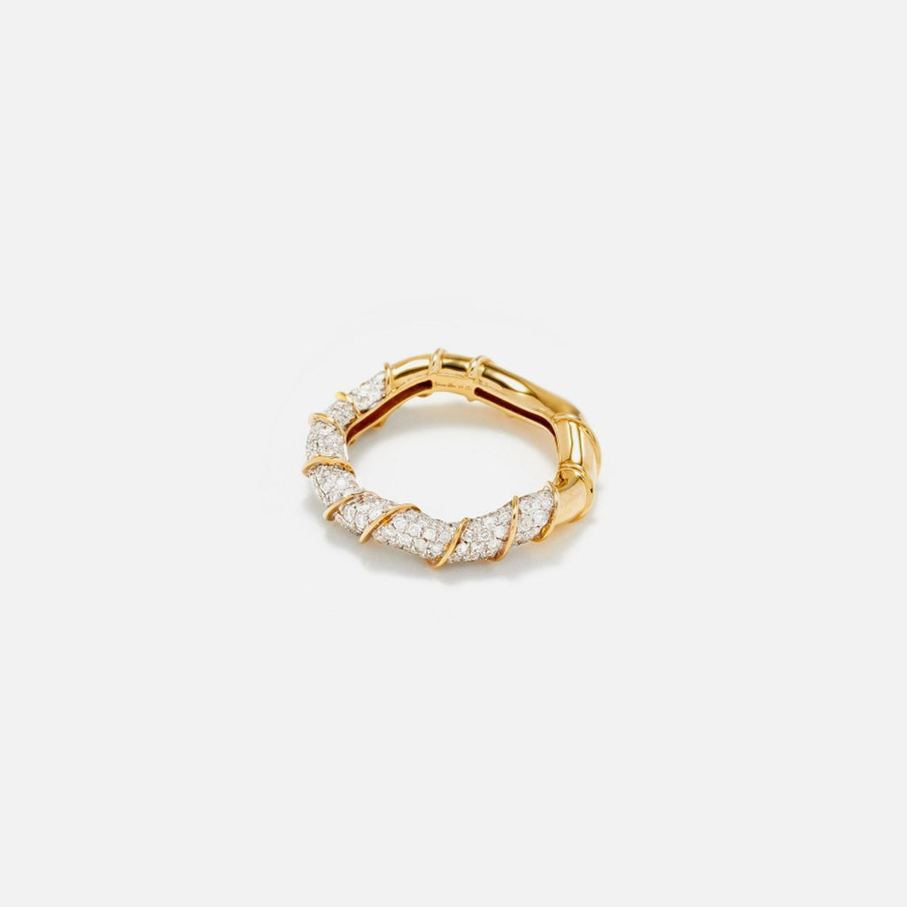 Yvonne Leon Bague Twistee Diamants OJ Twist Ring - Yellow Gold