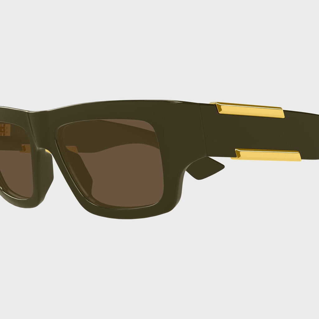 Bottega Veneta Dash Squared Sunglasses - Green / Brown